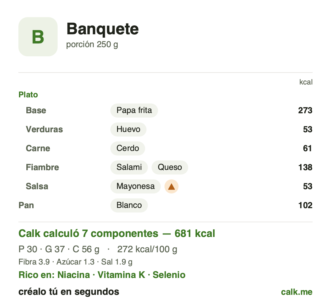 Plantilla Banquete de Calk para una celebración con comida variada