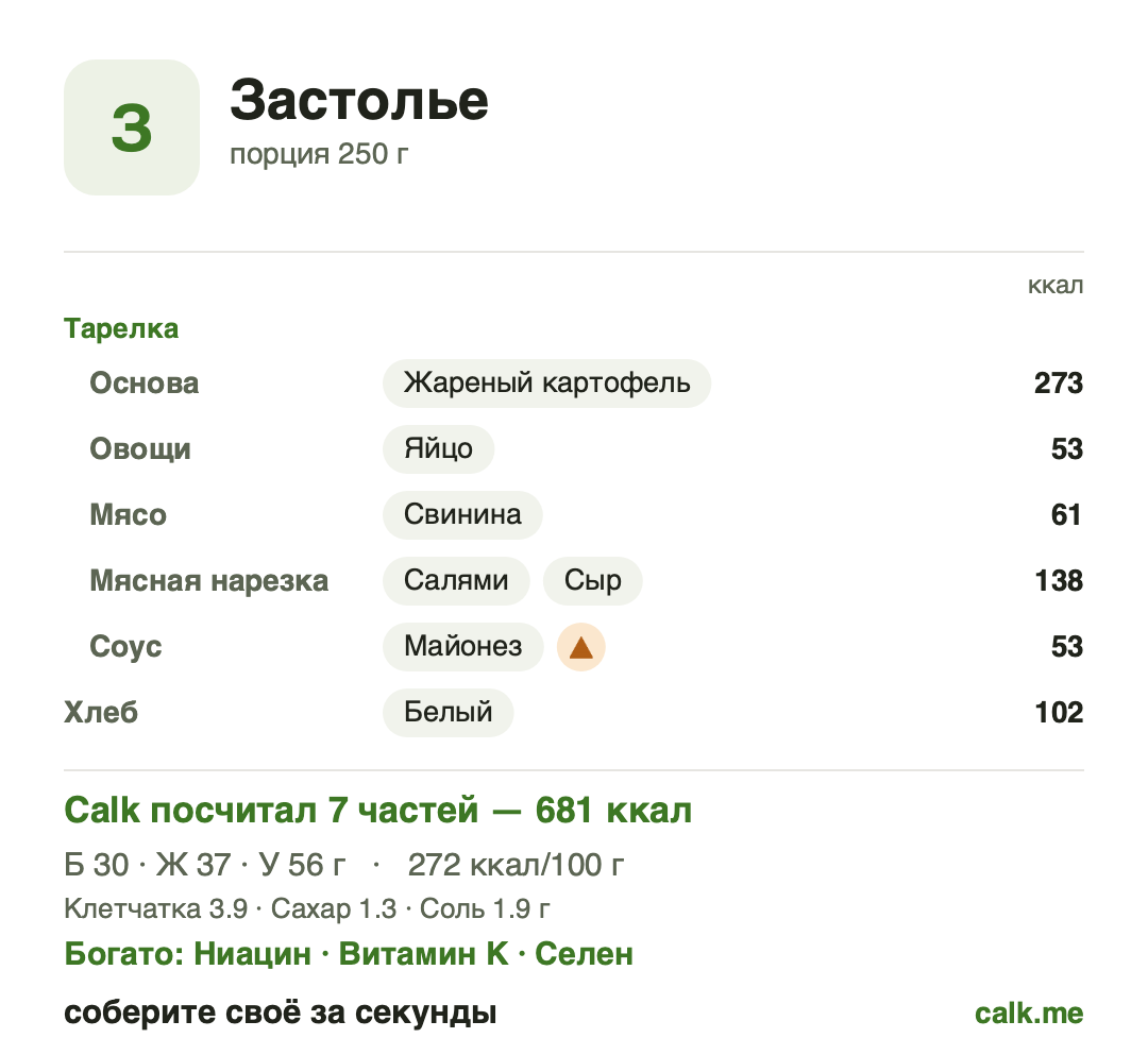 Шаблон Calk Банкет для смешанной праздничной еды