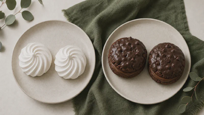 Cookies: lower- and higher-calorie Calk versions side by side