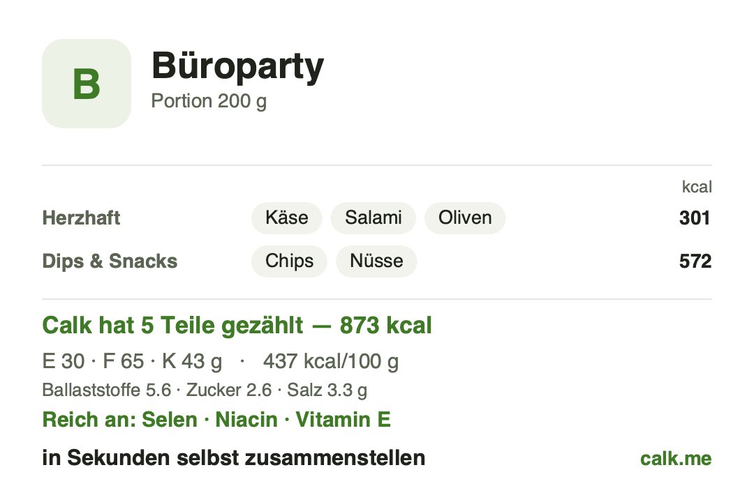 Calk-Vorlage Büroparty mit Snacks und Getränken