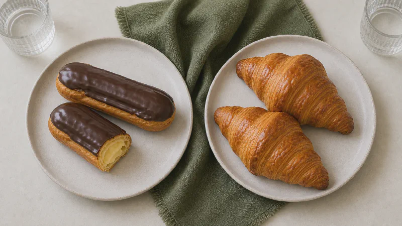 Bakery pastry: lower- and higher-calorie Calk versions side by side