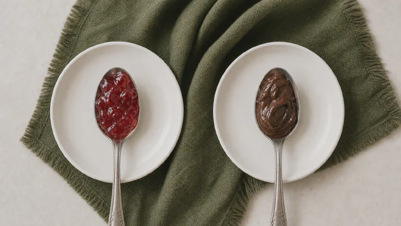 A spoonful of sweet spread: lower- and higher-calorie Calk versions side by side